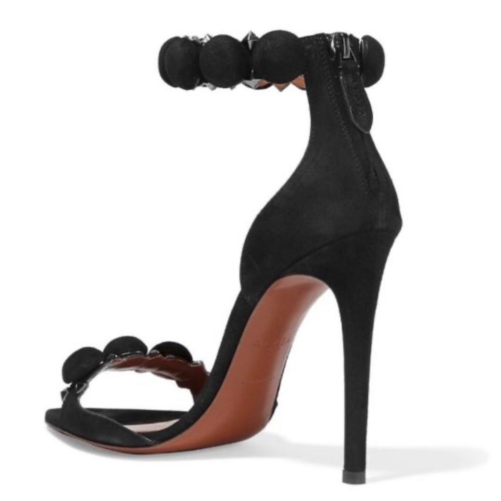 ALAIA Bombe 110 studded suede leather heels sandals - Picture 4 of 9